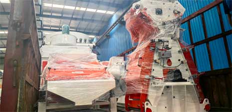 強福機械350型成套飼料顆粒加工設備發往甘肅